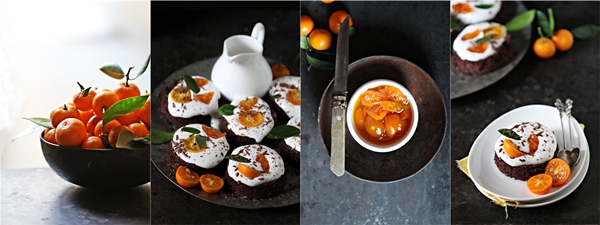 Dark Chocolate Kumquat Amaranth Mousse Cakes 